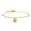 Outlet Bracciale piastrina cuore pendente e zirconi Bracciali