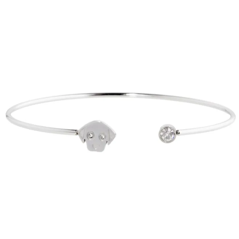 Sale Bracciale rigido cane con cristalli Bracciali