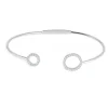 Sale Bracciale rigido cerchi con zirconi bianchi Bracciali