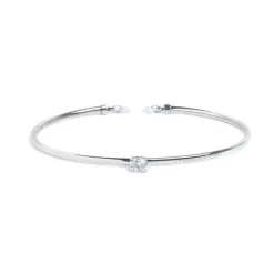 Clearance Bracciale rigido con zircone 5,25mm centrale e zirconi alle estremità Bracciali