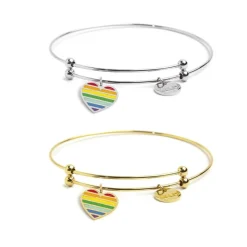 Best Bracciale rigido cuore arcobaleno Bracciali