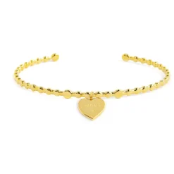 Best Bracciale rigido cuore pendente Bracciali