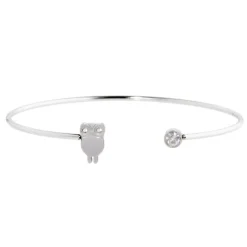 Online Bracciale rigido gufo con cristalli Bracciali