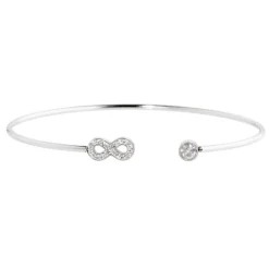 Outlet Bracciale rigido infinito con cristalli Bracciali