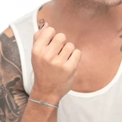 Sale Bracciale rigido infinito con zirconi bianchi Bracciali