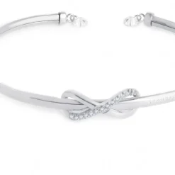 Sale Bracciale rigido infinito con zirconi bianchi Bracciali