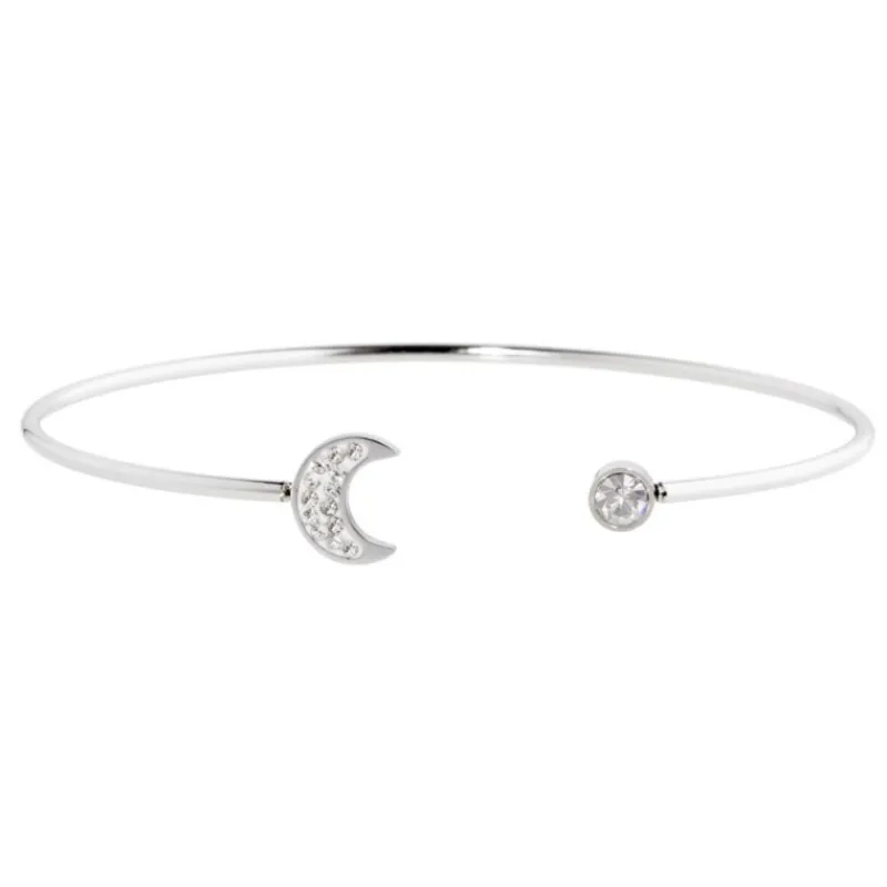 Hot Bracciale rigido luna con cristalli Bracciali
