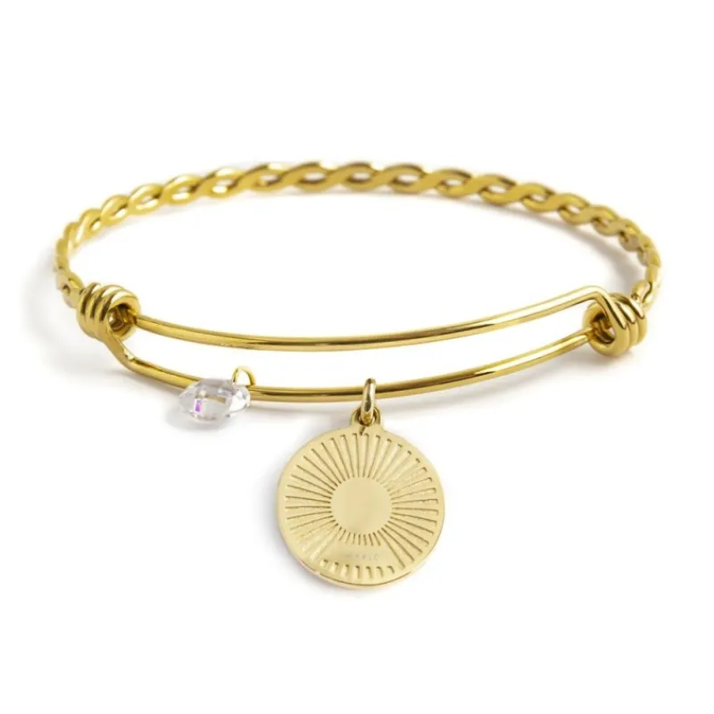Best Bracciale rigido sole pendente con perla Bracciali
