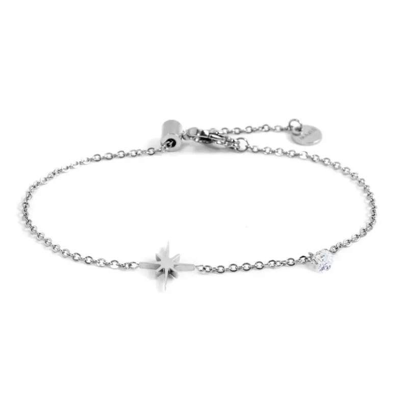 Discount Bracciale rosa dei venti e zircone Bracciali