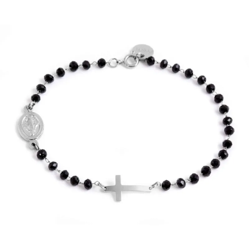 Outlet Bracciale rosario con croce Bracciali