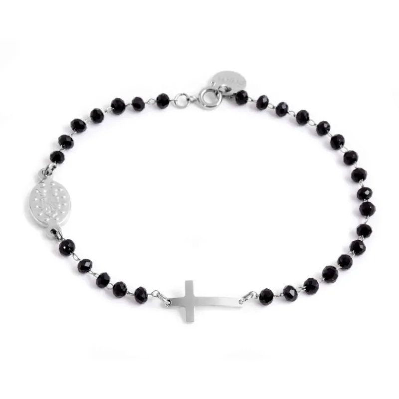 Outlet Bracciale rosario con croce Bracciali