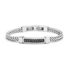 Fashion Bracciale spina di pesce con zirconi centrali Bracciali
