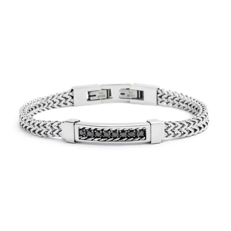 Fashion Bracciale spina di pesce con zirconi centrali Bracciali