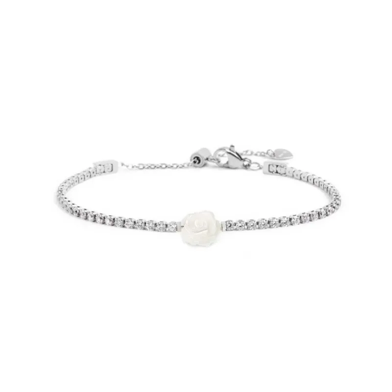 Outlet Bracciale tennis con rosa in madreperla Bracciali