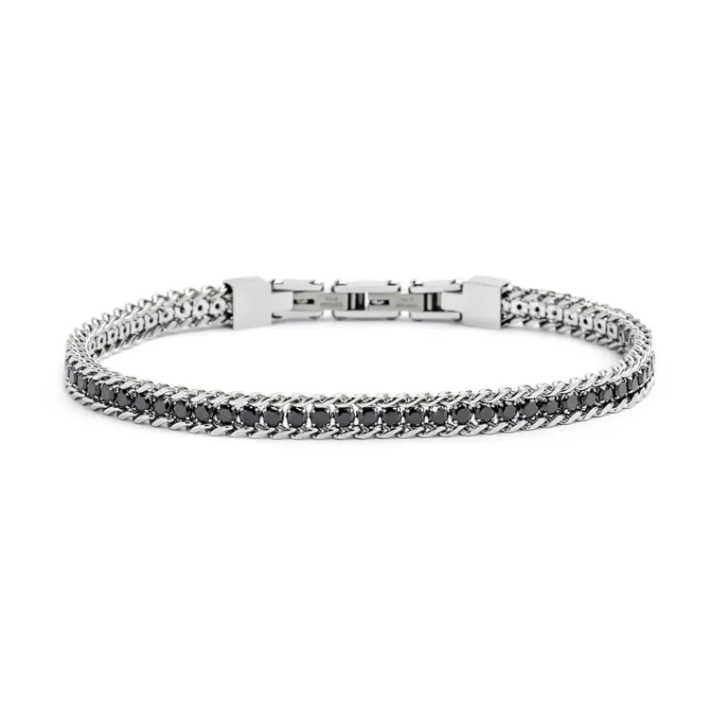 Hot Bracciale tennis 2,5mm con catena grumetta Bracciali