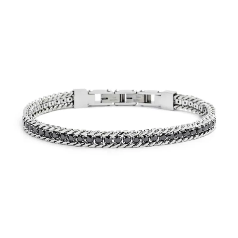 Fashion Bracciale tennis 3mm con catena grumetta Bracciali