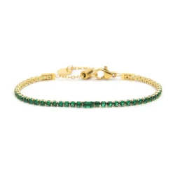 New Bracciale tennis 2,5mm con zircone centrale Bracciali