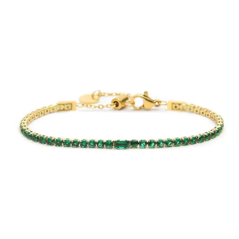 New Bracciale tennis 2,5mm con zircone centrale Bracciali