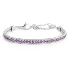 Discount Bracciale tennis zirconi baguette catena snake squadrata Bracciali