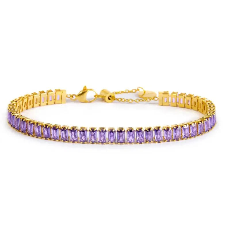 Sale Bracciale tennis zirconi baguette Bracciali