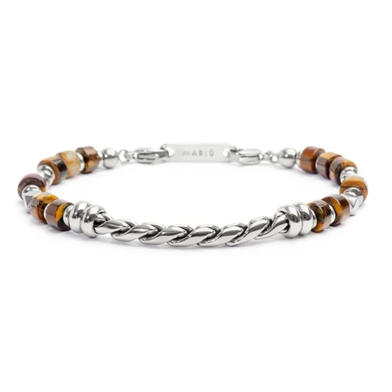Discount Bracciare con rondelle occhio di tigre catena twisted Bracciali