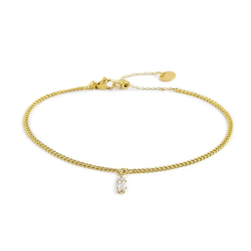 New Cavigliera con zircone baguette Cavigliere