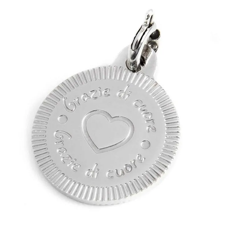Discount Charm tondo con cuore arcobaleno Charms