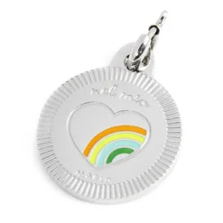 Discount Charm tondo con cuore arcobaleno Charms