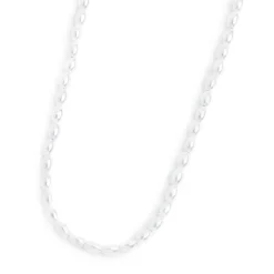 Fashion Collana catena con perle ovali Collane