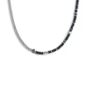 Online Collana catena fish bone con dischetti di onice nera e pietra lavica Collane