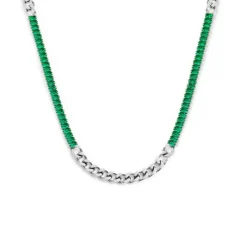 Outlet Collana catena grumetta con tennis cristalli baguette Collane
