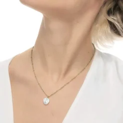 Discount Collana catena grumetta con sfere e perla irregolare pendente Collane
