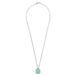 Clearance Collana catena grumetta con pendente turchese quadrato Collane