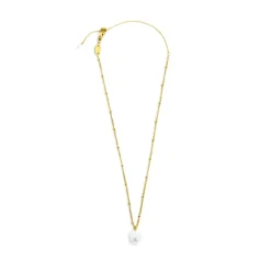 Discount Collana catena grumetta con sfere e perla irregolare pendente Collane