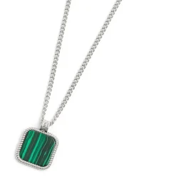 Best Collana catena grumetta con piastrina quadrata pendente Collane