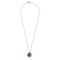 Fashion Collana catena grumetta con piastrina tonda pendente Collane
