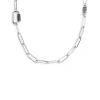 Discount Collana catena maglia larga diamantata con elemento ovale al centro in black oil Collane