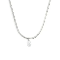 Hot Collana catena snake con perla ovale pendente centrale Collane
