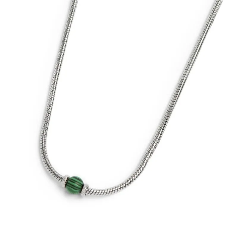 Outlet Collana catena snake con sfera centrale Collane