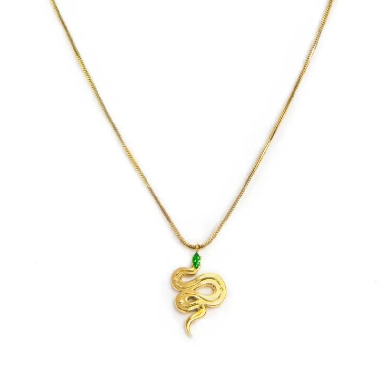 Best Collana catena snake quadrata con serpente pendente Collane