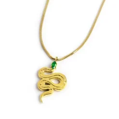 Best Collana catena snake quadrata con serpente pendente Collane
