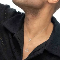New Collana cerchi con zirconi bianchi Collane
