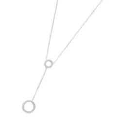 New Collana cerchi con zirconi bianchi Collane