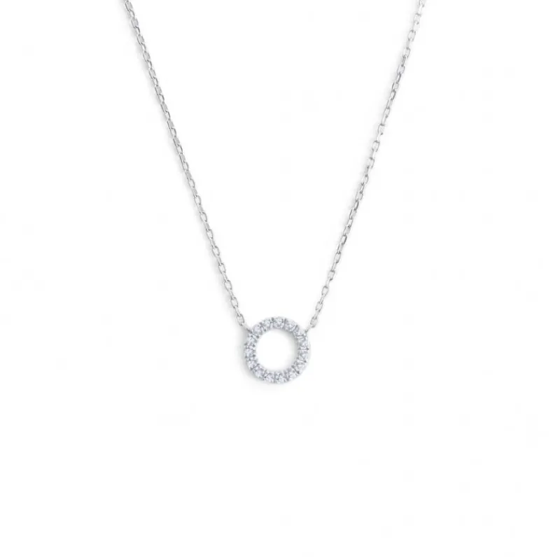 New Collana cerchio 0,8cm con zirconi bianchi Collane