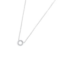 New Collana cerchio 0,8cm con zirconi bianchi Collane