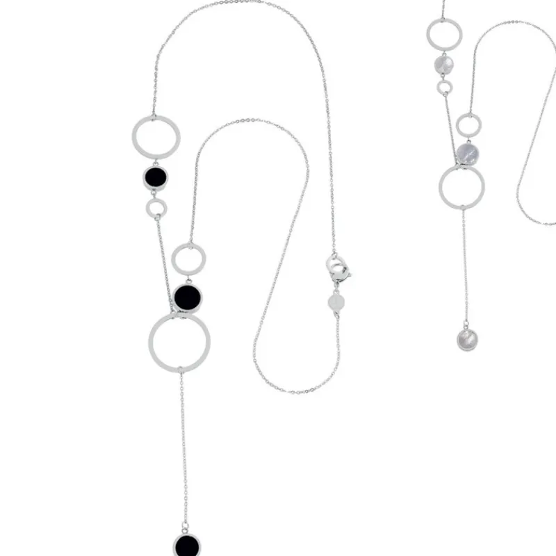 Hot Collana con cerchi acrilico e madreperla Collane