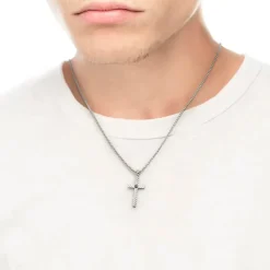 Fashion Collana con croce pendente e zircone Collane