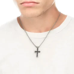Clearance Collana con croce pendente con zirconi Collane