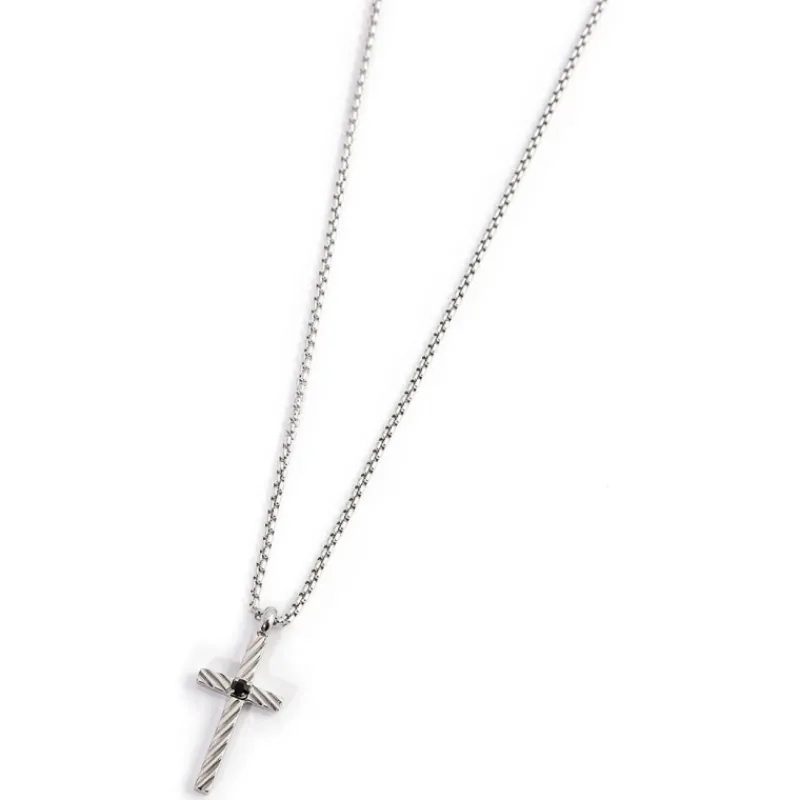 Fashion Collana con croce pendente e zircone Collane