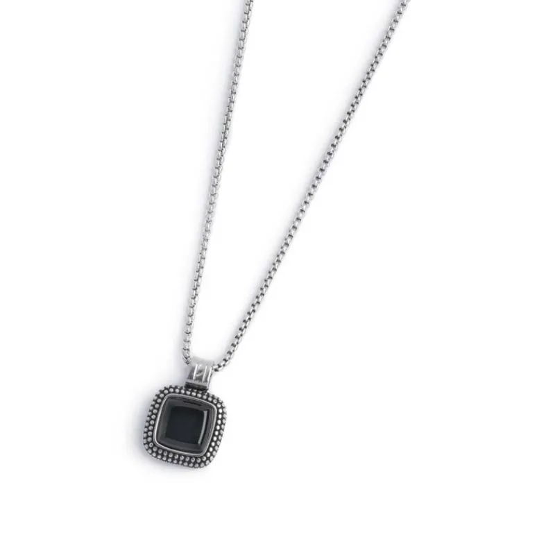 Discount Collana con onice nera quadrata Collane